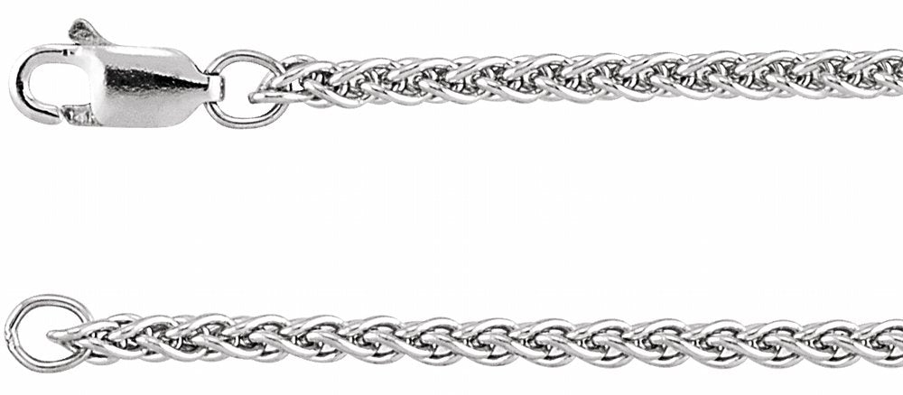 Sterling Silver 2.4 mm Wheat 24" Chain