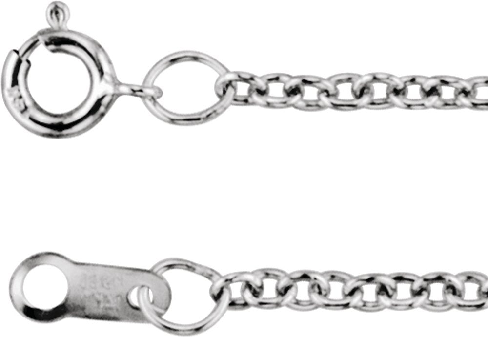 18K White Gold 1.5 mm Cable 18" Chain