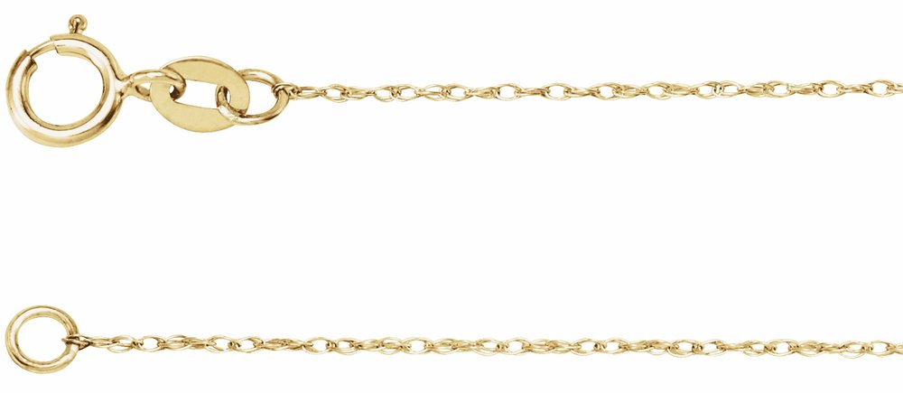 14K Yellow Gold .75 mm Rope 7" Chain