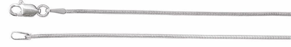 Sterling Silver 1 mm Snake 16" Chain