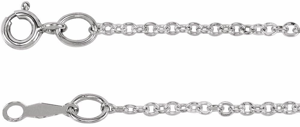 Sterling Silver 1.75 mm Cable 7" Chain