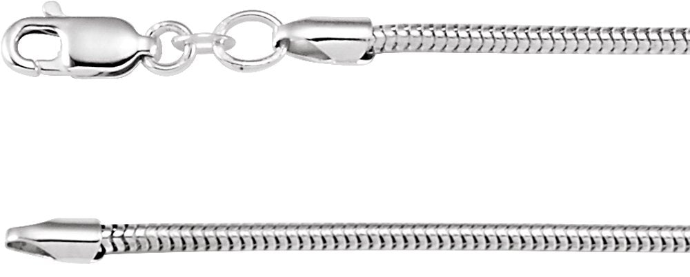 Sterling Silver 2 mm Snake 16" Chain