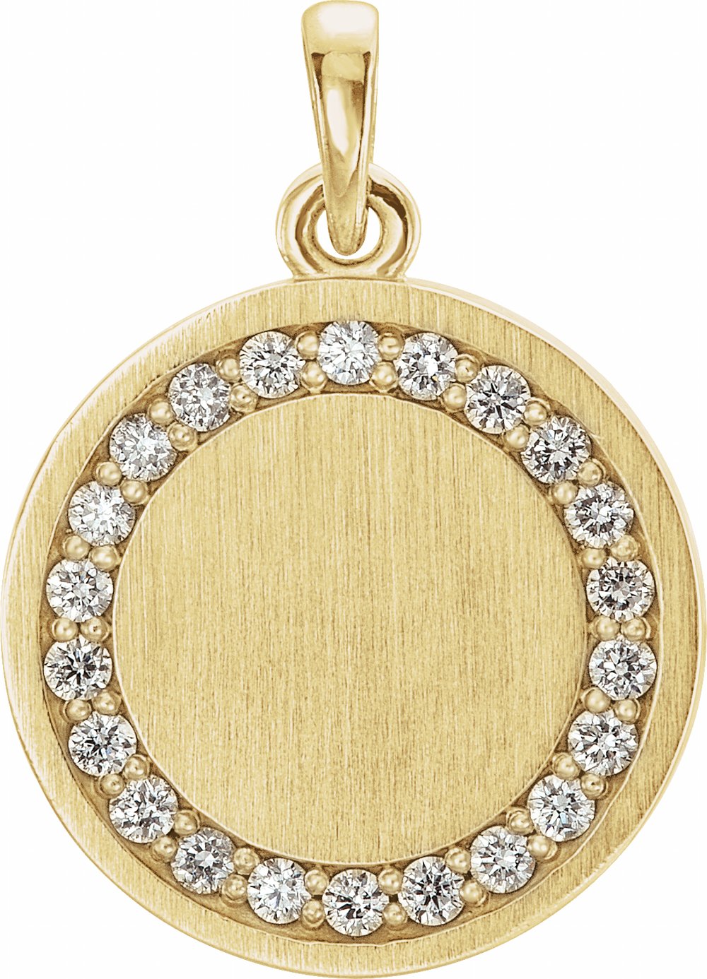 14K Yellow Gold 1/5 CTW Natural Diamond Engravable 16-18" Necklace