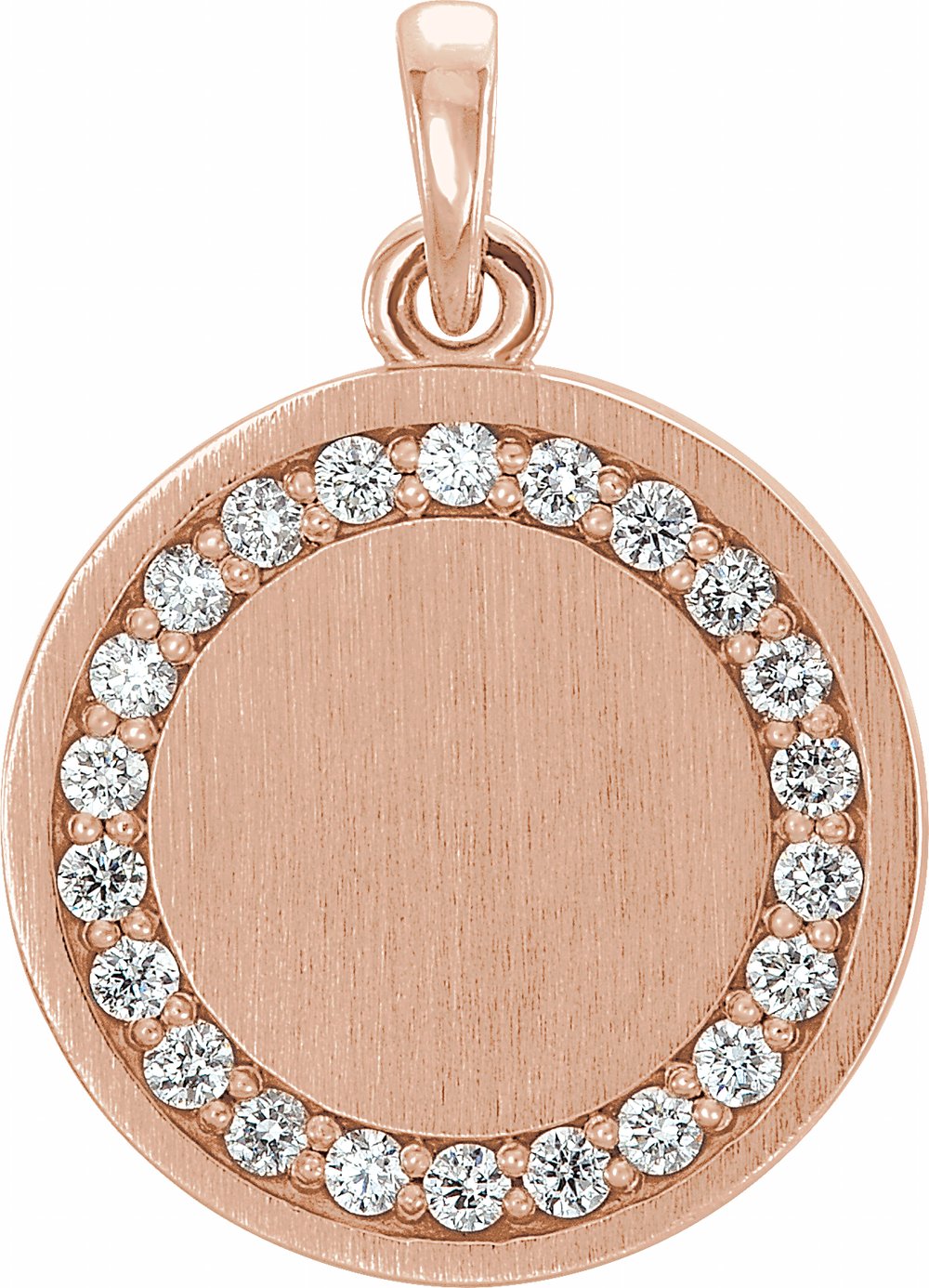 14K Rose Gold 1/5 CTW Natural Diamond Engravable 16-18" Necklace
