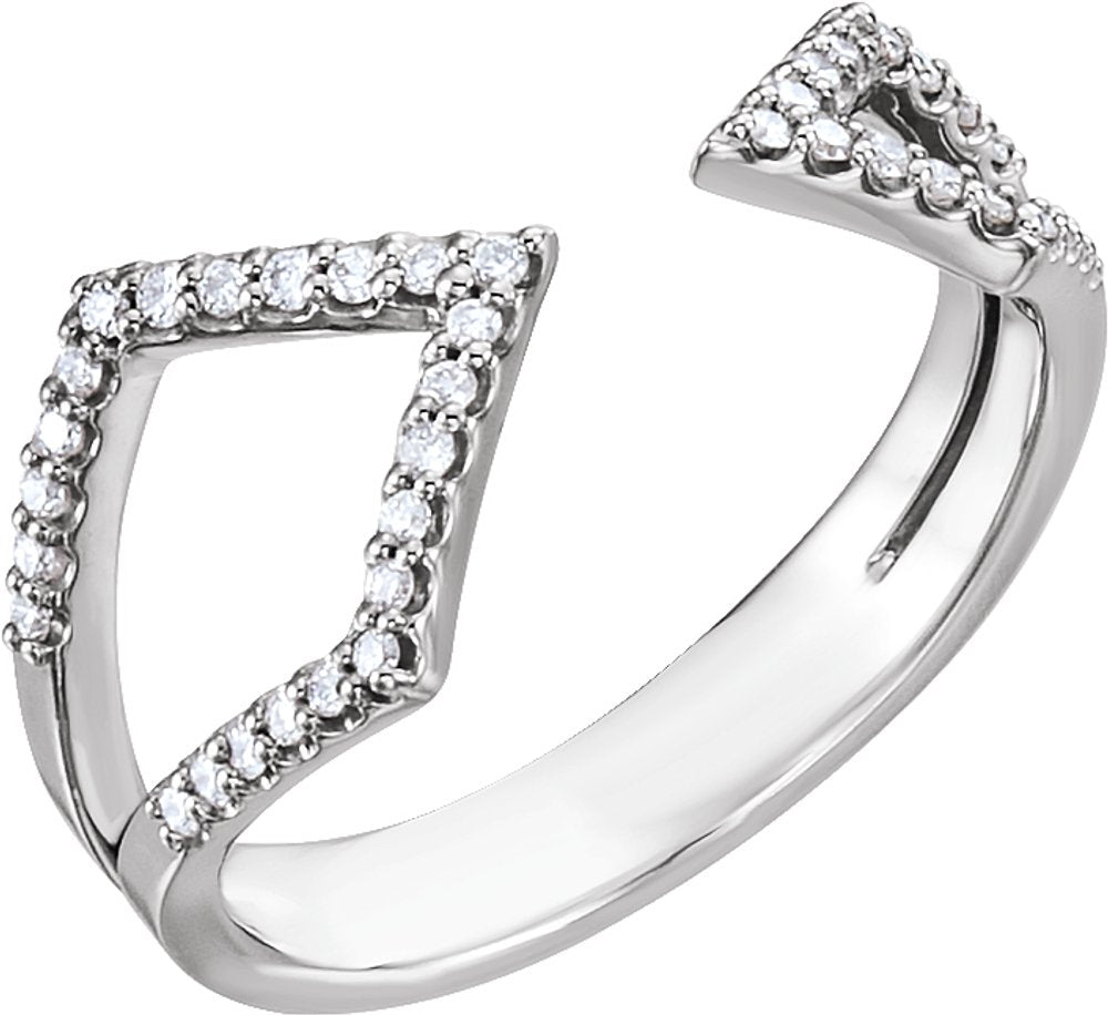 14K White Gold 1/5 CTW Natural Diamond Geometric Ring