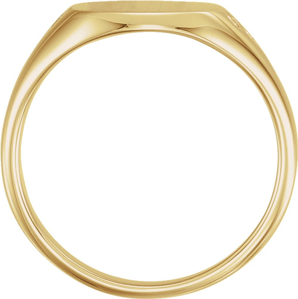 14K Yellow Gold .05 CTW Natural Diamond Square Signet Ring