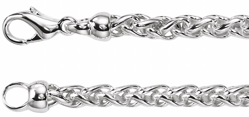 Sterling Silver 4 mm Wheat 20" Chain
