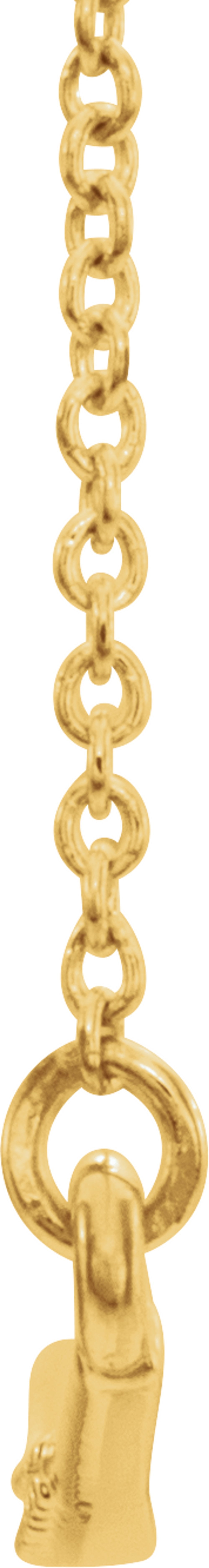 14K Yellow 1/8 CTW Natural Diamond Curved Bar 16" Necklace