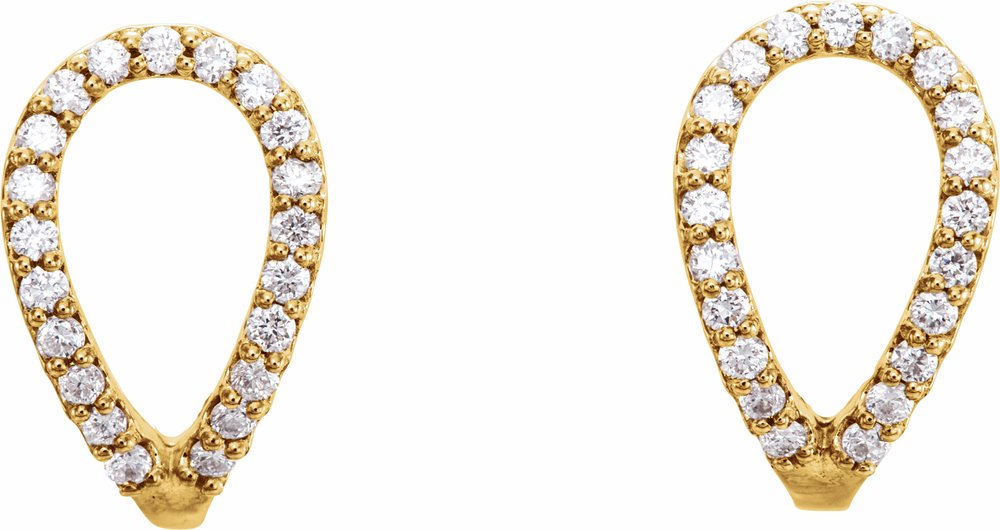 14K Yellow Gold 1/5 CTW Natural Diamond Geometric J-Hoop Earrings