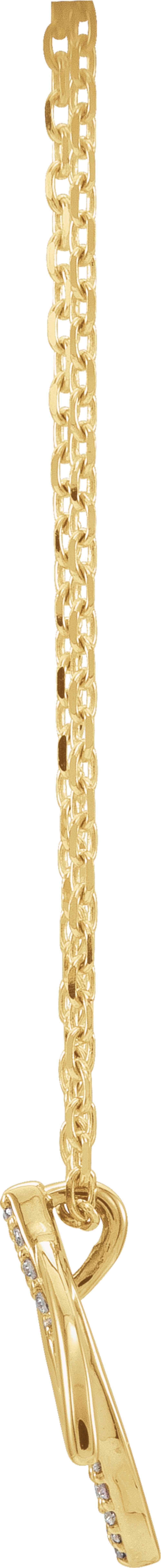 14K Yellow Gold .05 CTW Natural Diamond Double Leaf 18" Necklace