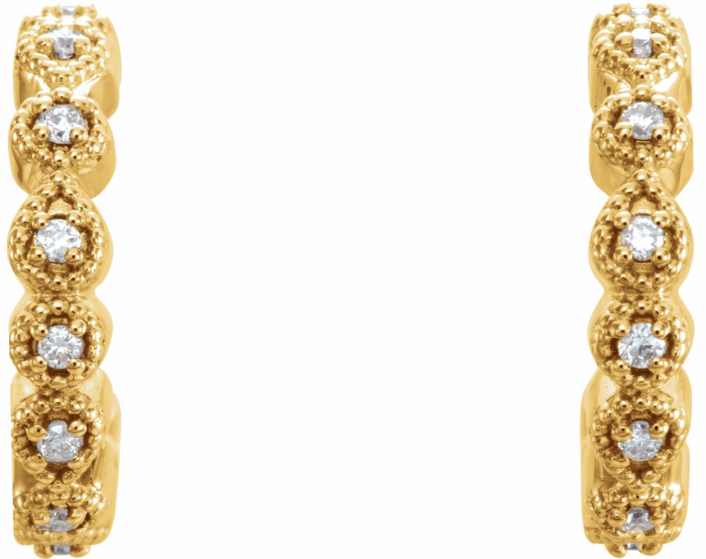 14K Yellow Gold .08 CTW Natural Diamond 11.2 mm Hoop Earrings