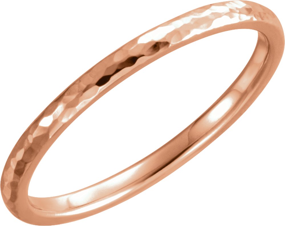 18K Rose 3 mm Comfort-Fit Half Round Band Size 6