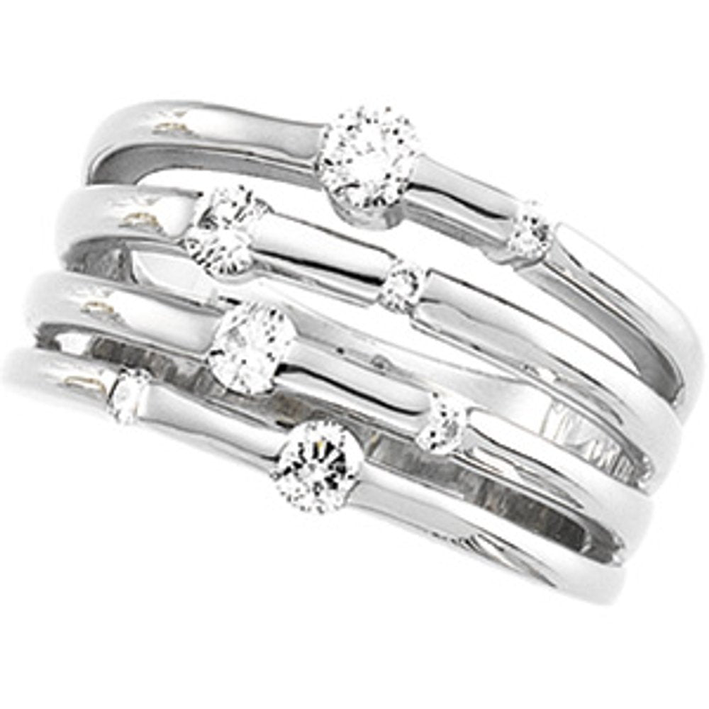 14K White Gold 1/2 CTW Natural Diamond Ring