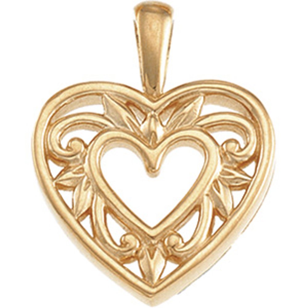 14K Yellow Heart Pendant