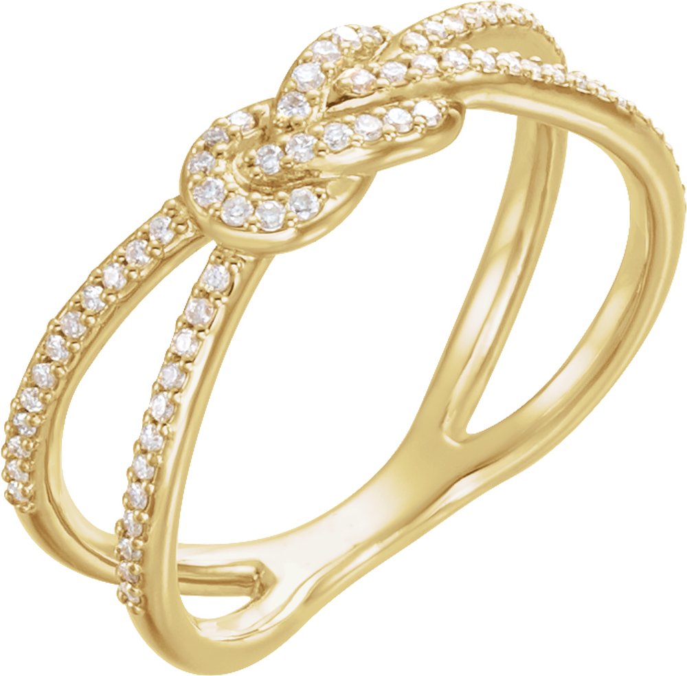 14K Yellow 1/5 CTW Natural Diamond Knot Ring