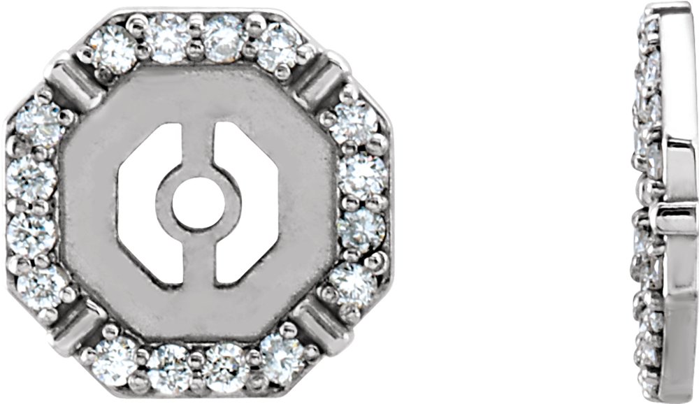 14K White Gold 1/8 CTW Natural Diamond Earring Jackets