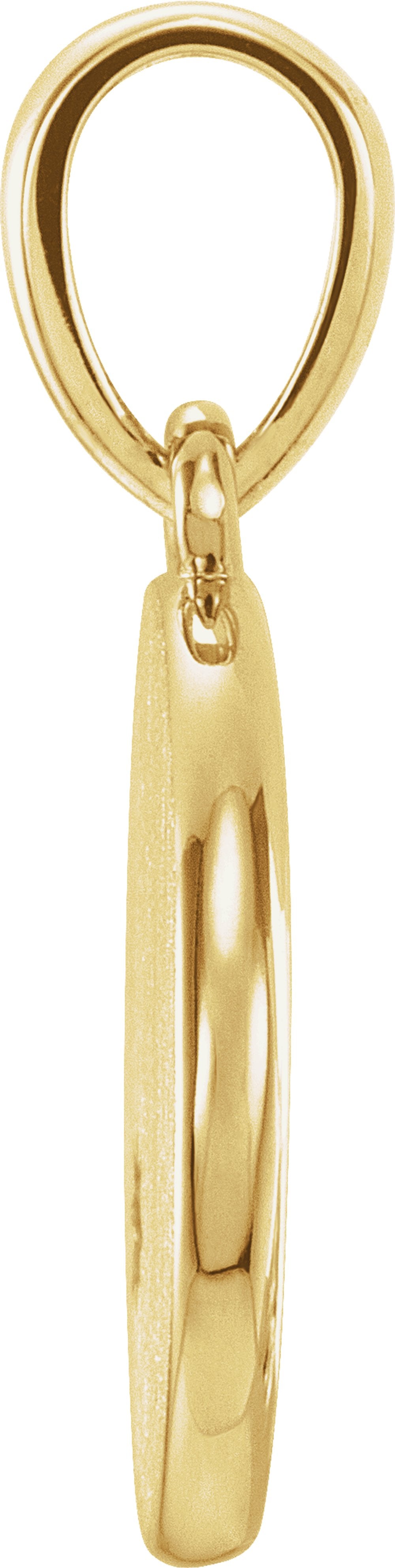 14K Yellow Gold .005 CT Natural Diamond Engravable Pendant