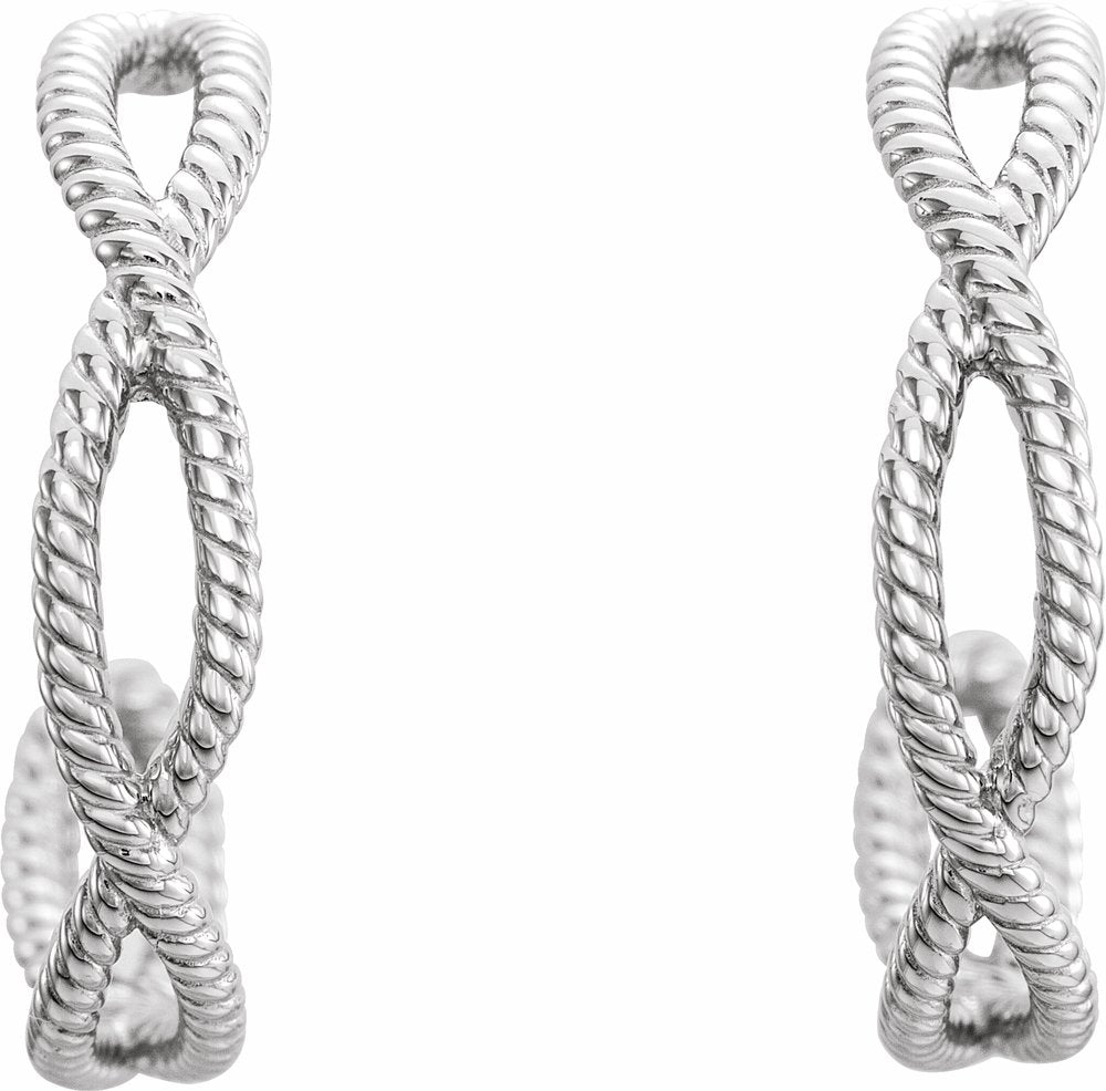 Sterling Silver Rope 20 mm Hoop Earrings