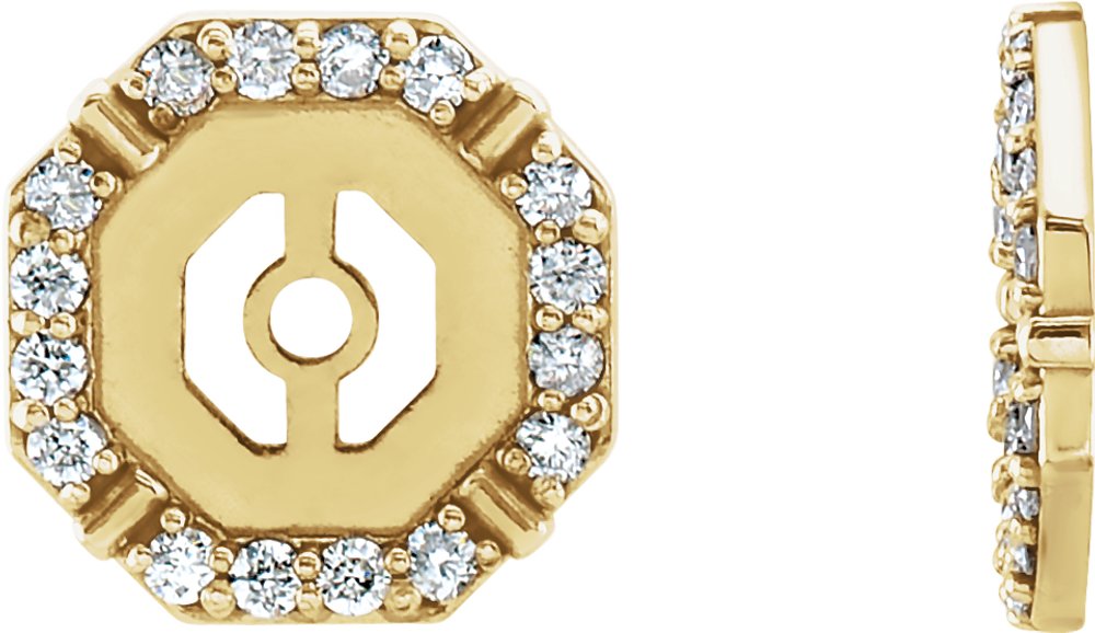 14K Yellow Gold 1/8 CTW Natural Diamond Earring Jackets