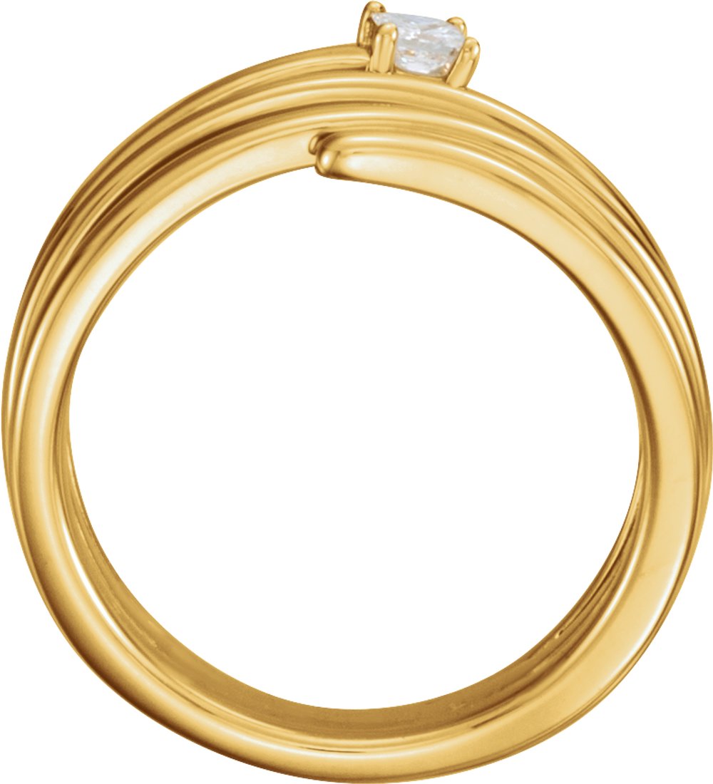 14K Yellow Gold 1/10 CTW Natural Diamond Freeform Ring