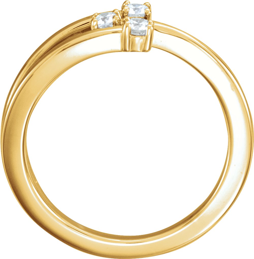 14K Yellow Gold 1/5 CTW Natural Diamond
Bypass Ring