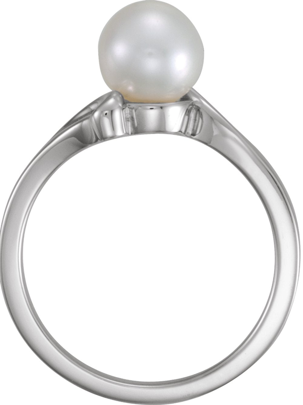 Sterling Silver Cultured White Freshwater Pearl Ring