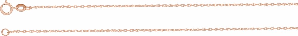 10K Rose Gold 1 mm Rope 18" Chain
