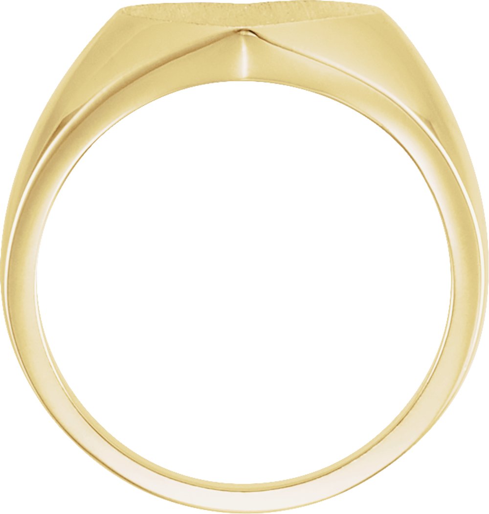 14K Yellow Gold Heart Signet Ring