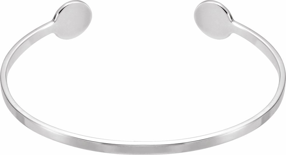 Sterling Silver Engravable Cuff 6 3/4" Bracelet