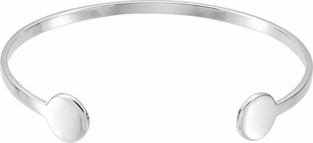 Sterling Silver Engravable Cuff 6 3/4" Bracelet