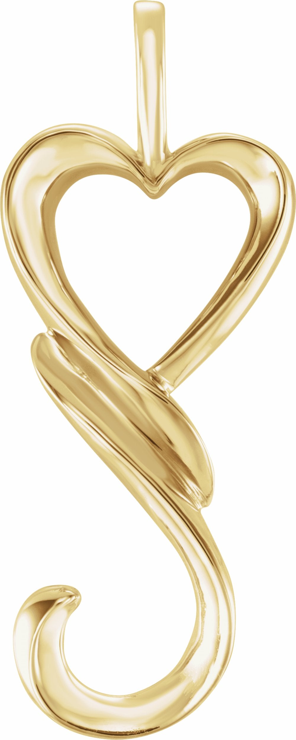 14K Yellow Gold Heart Pendant