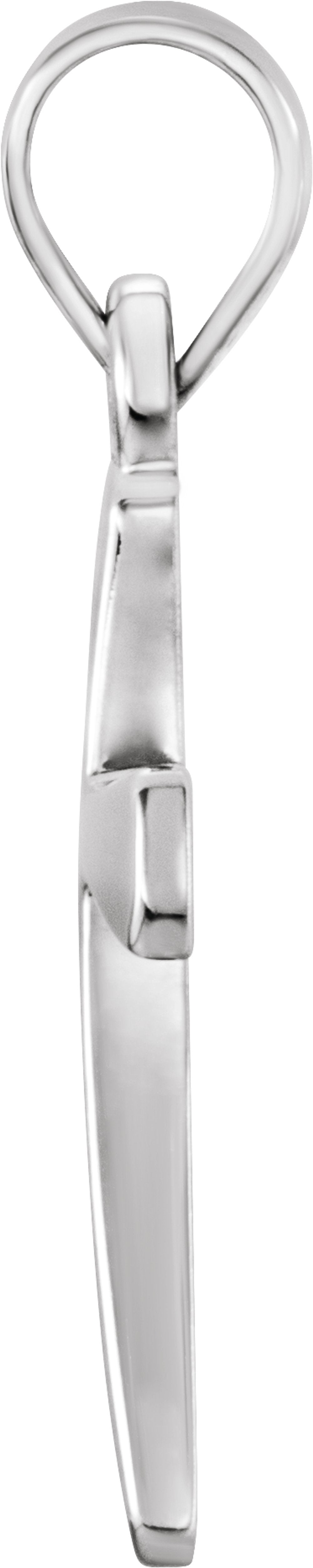 14K White Gold Cross Pendant