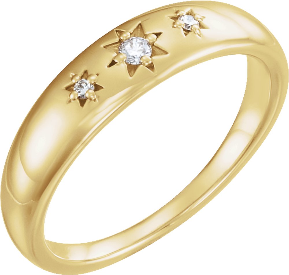14K Yellow Gold .05 CTW Natural Diamond Star Ring