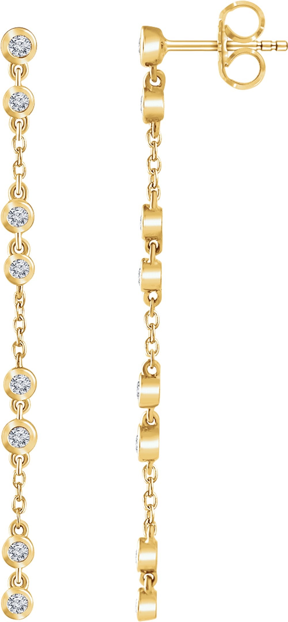 14K Yellow Gold 1/3 CTW Natural Diamond Chain Earrings