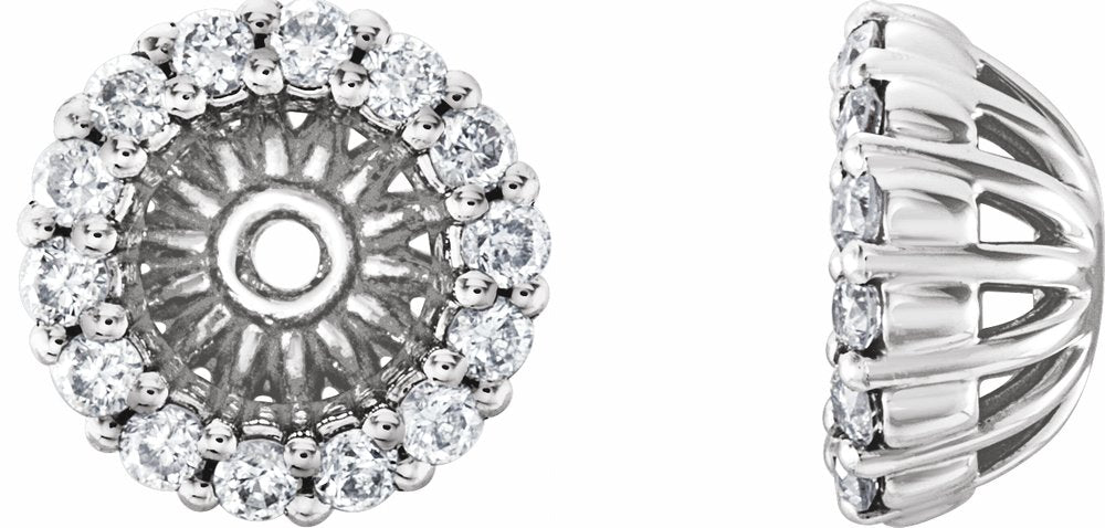 14K White Gold 1/6 CTW Natural Diamond Earring Jackets with 4.1 mm ID