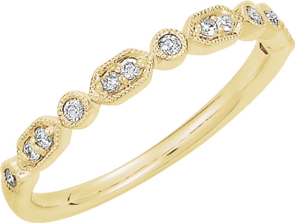 14K Yellow Gold 1/8 CTW Natural Diamond Stackable Ring