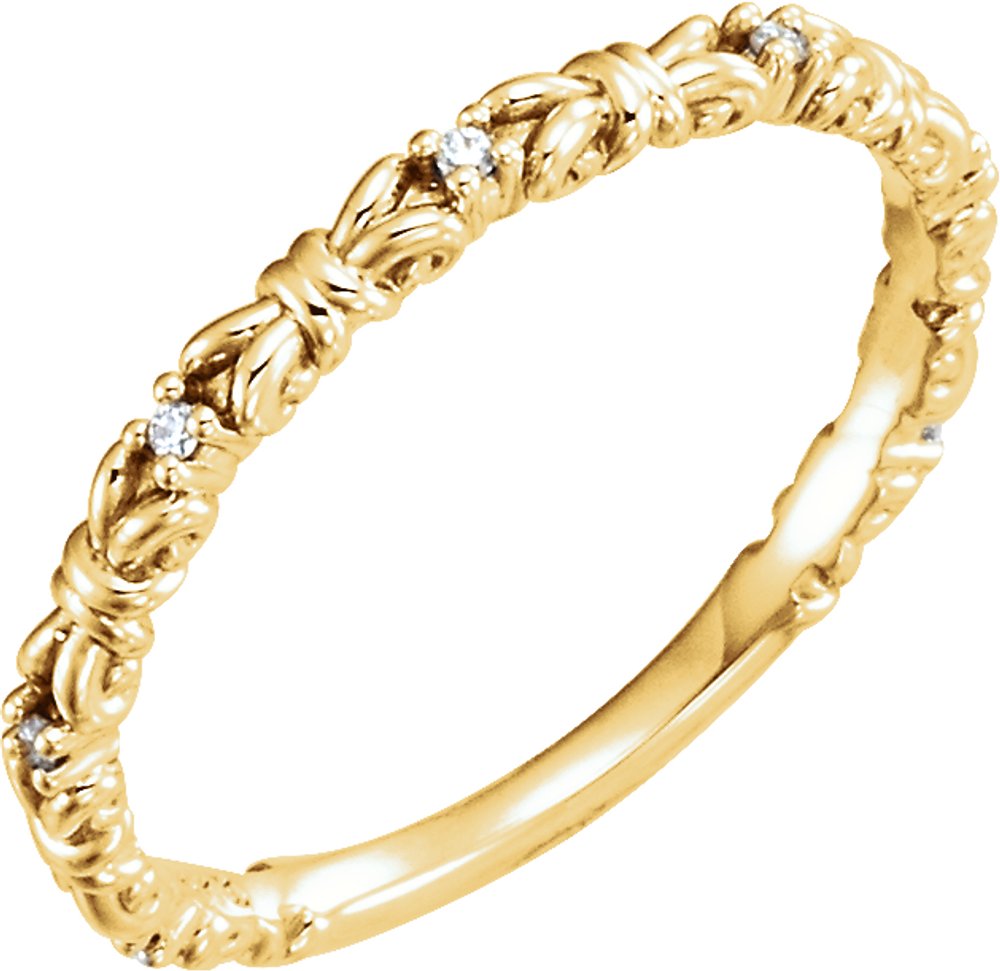 14K Yellow Gold .04 CTW Natural Diamond Stackable Ring