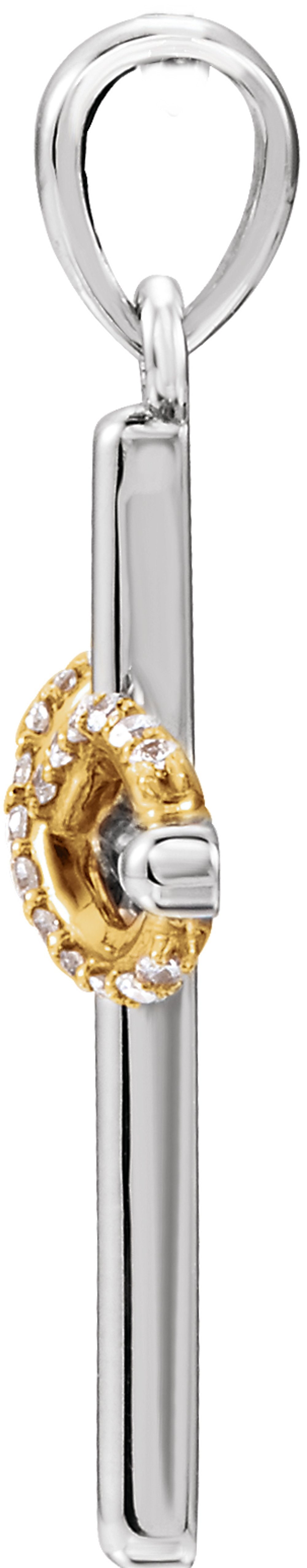 14K White/Yellow Gold .06 CTW Natural Diamond Infinity-Inspired Cross Pendant