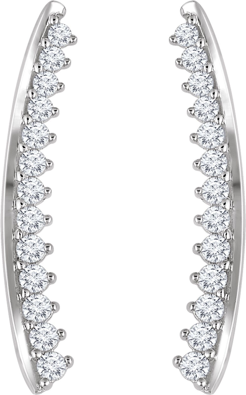 14K White Gold 1/3 CTW Natural Diamond Ear Climbers