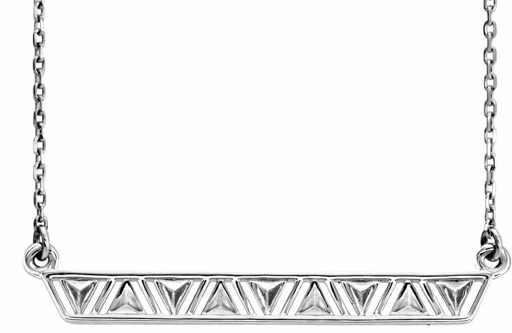 Sterling Silver Triangle Bar 16-18" Necklace