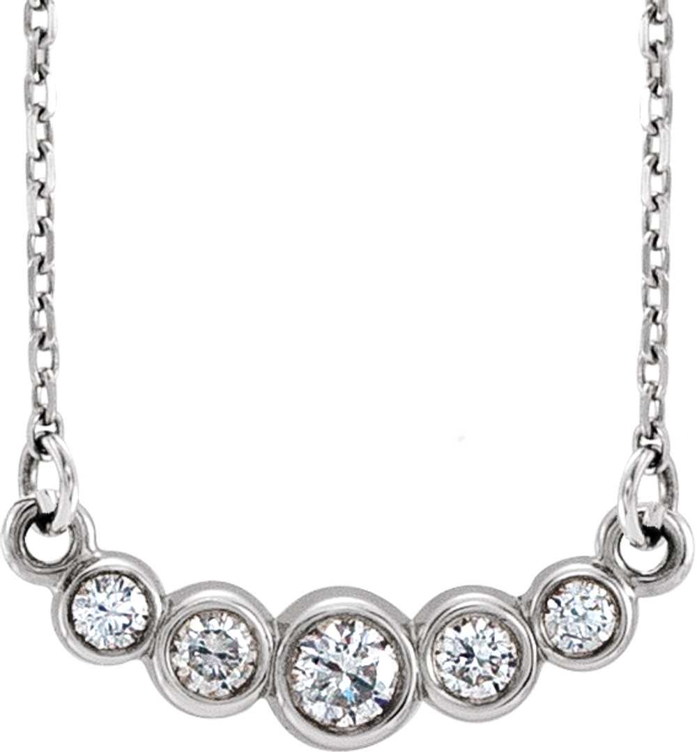 14K White 1/6 CTW Natural Diamond 16-18" Necklace