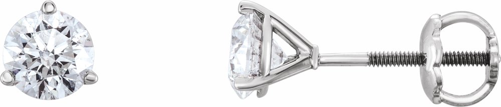 14K White Gold 3/4 CTW Natural Diamond Earrings