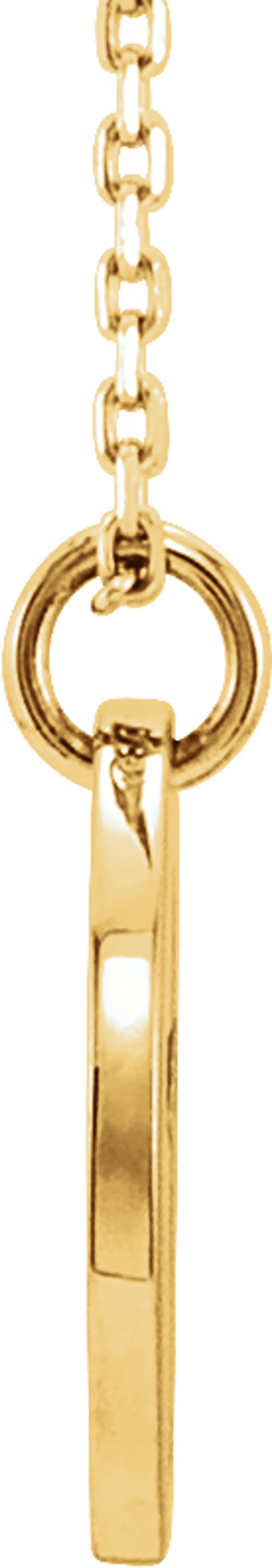 14K Yellow Gold Pierced Cross Disc 16-18" Necklace