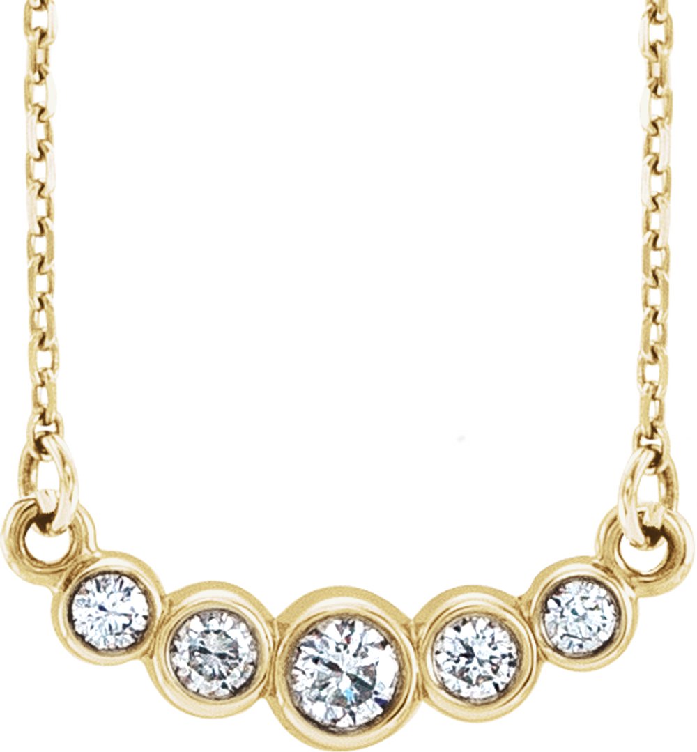 14K Yellow Gold 1/6 CTW Natural Diamond 16-18" Necklace