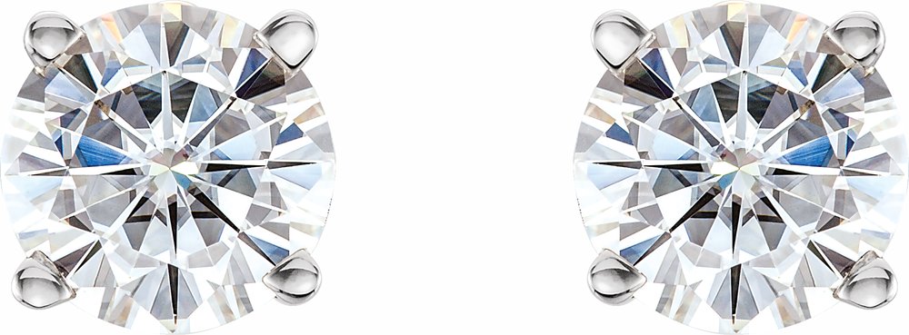 14K White 6.5 mm Forever One™ Lab-Grown Moissanite Earrings