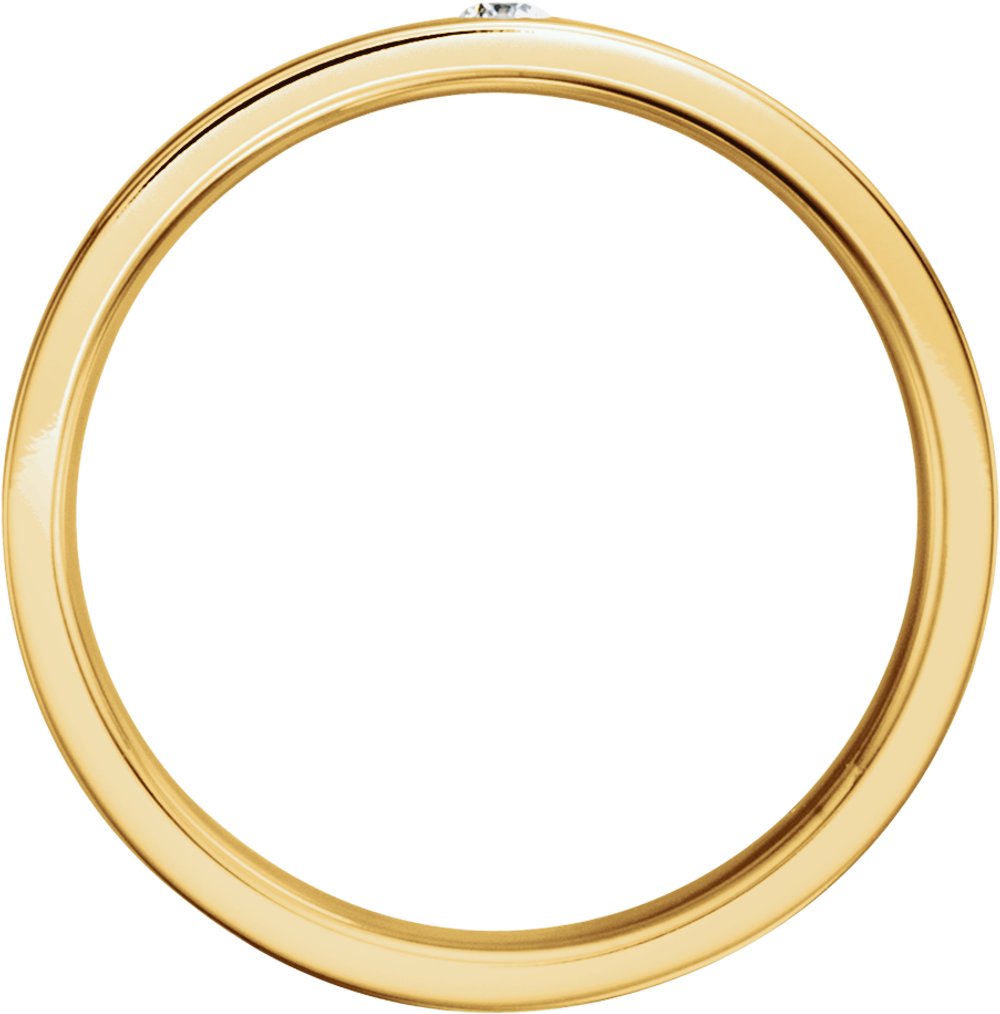 14K Yellow .06 CT Natural Diamond Comfort-Fit Flat Band Size 8.5