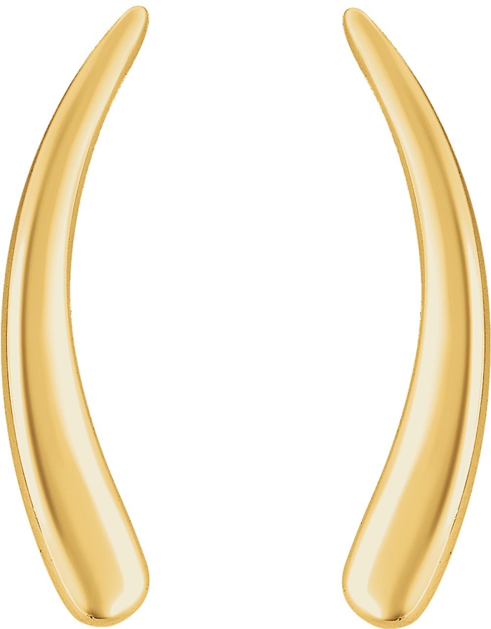 14K Yellow Curved Ear Climbers