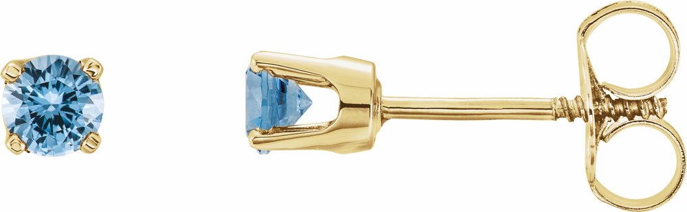 14K Yellow Gold Natural Aquamarine Youth Earrings