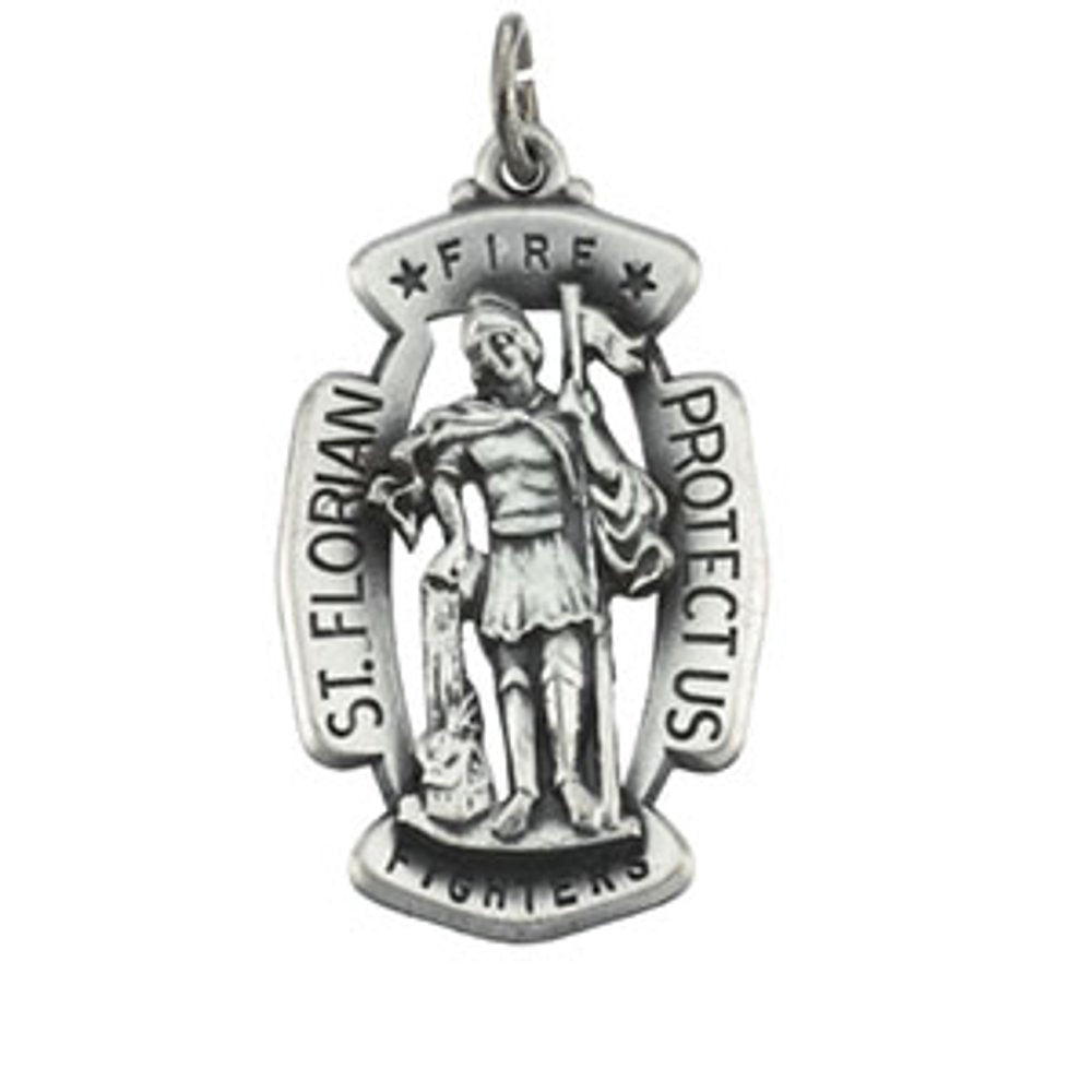 Sterling Silver 33x20.5 mm St. Florian Medal