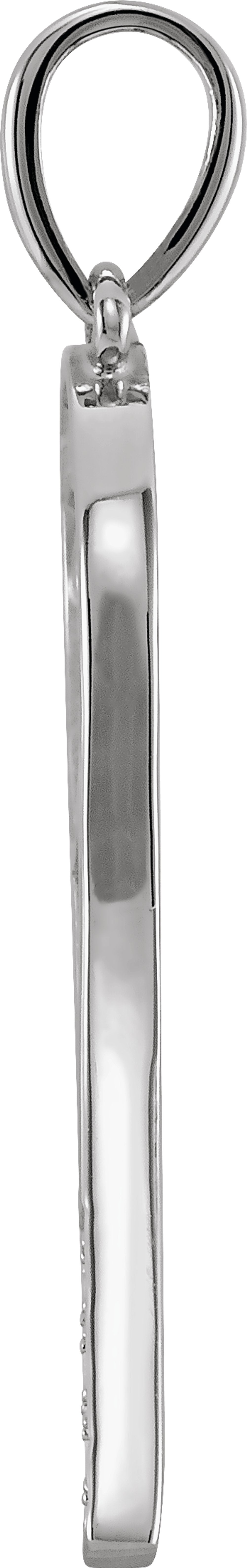 14K White Gold .01 CTW Natural Diamond Tennis Racket Pendant